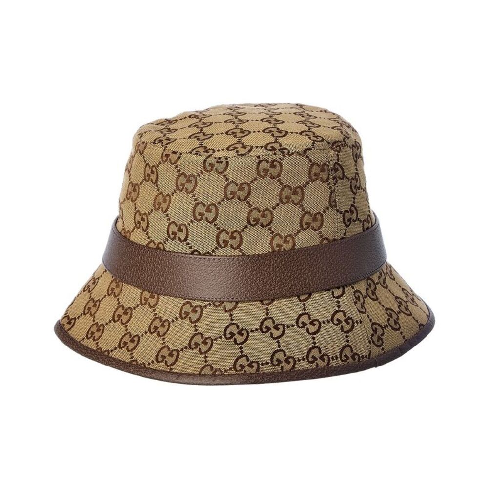Gucci Gg Canvas & Leather Bucket Hat